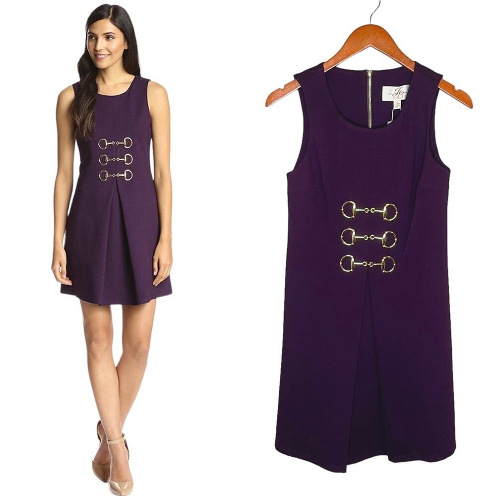 NEW JB by Julie Brown Felicia Purple A-Line Sleeveless Dress S